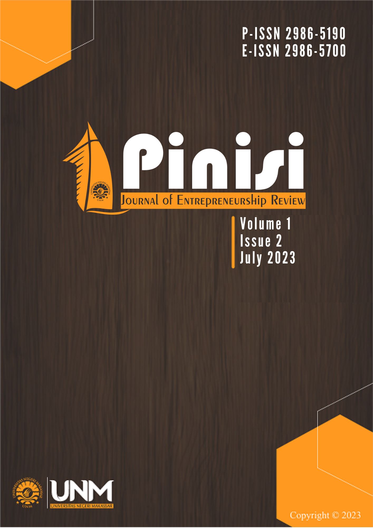 					View Vol. 1 No. 2 (2023): Pinisi Journal of Entrepreneurship Review
				